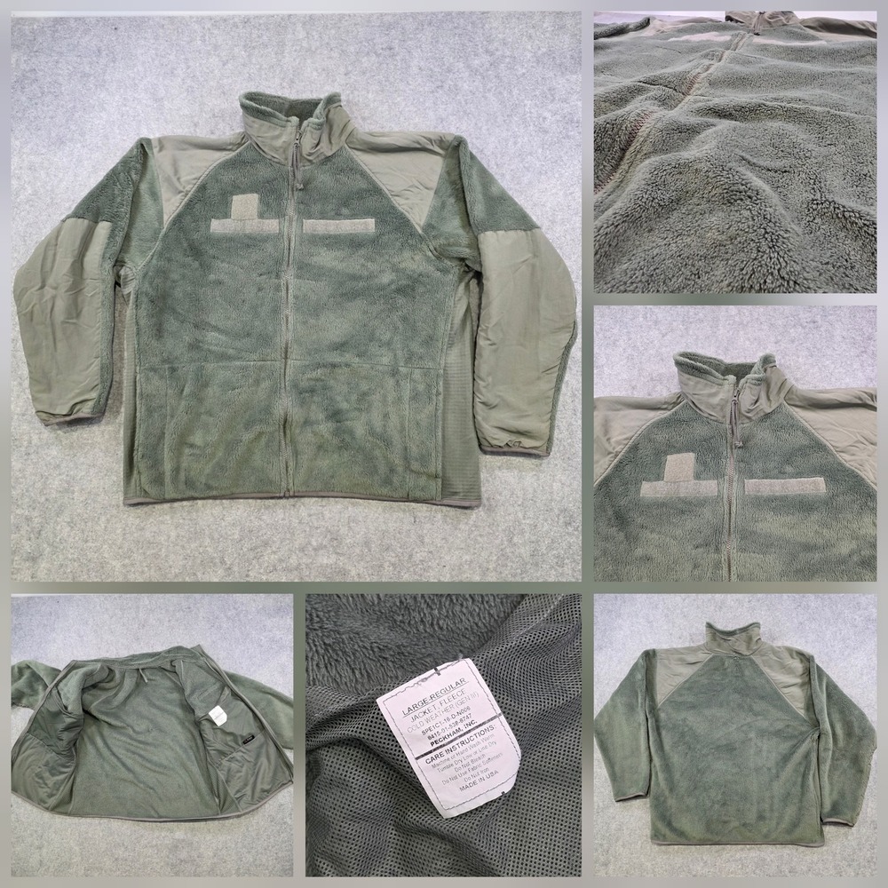 Polartec Jacket Mens Large Green Fleece Cold Weather GEN III ECWCS USA Army